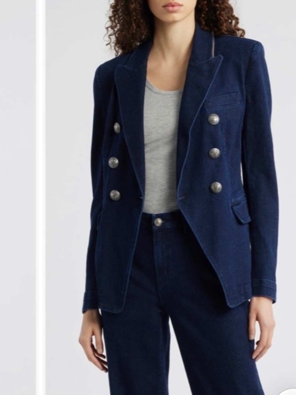 Kobi Halperin Classic Double Breasted Denim Blazer